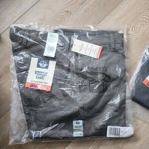 Workday Khakis, Straight Fit Size 36x32 Dark Pebble Brown